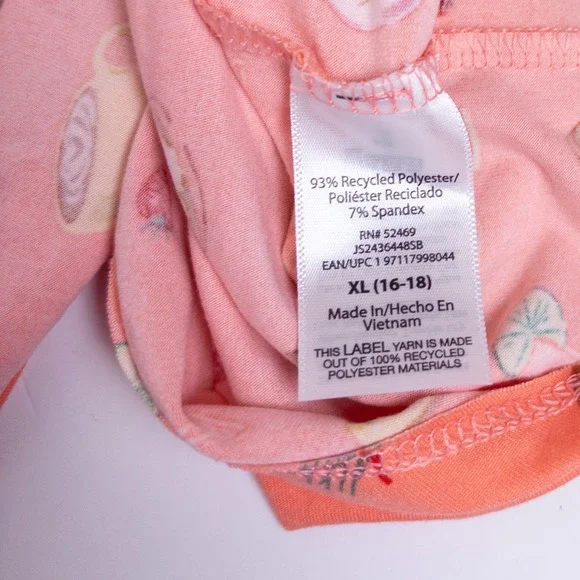 Joyspun Pajama Set Women XL Peach Brunch Food Print Short Sleeve Button Down - Picture 12 of 13